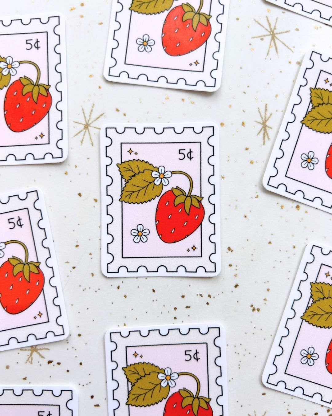 STICKER - STRAWBERRY POSTAGE STAMP BY HAPPYISH BRAND