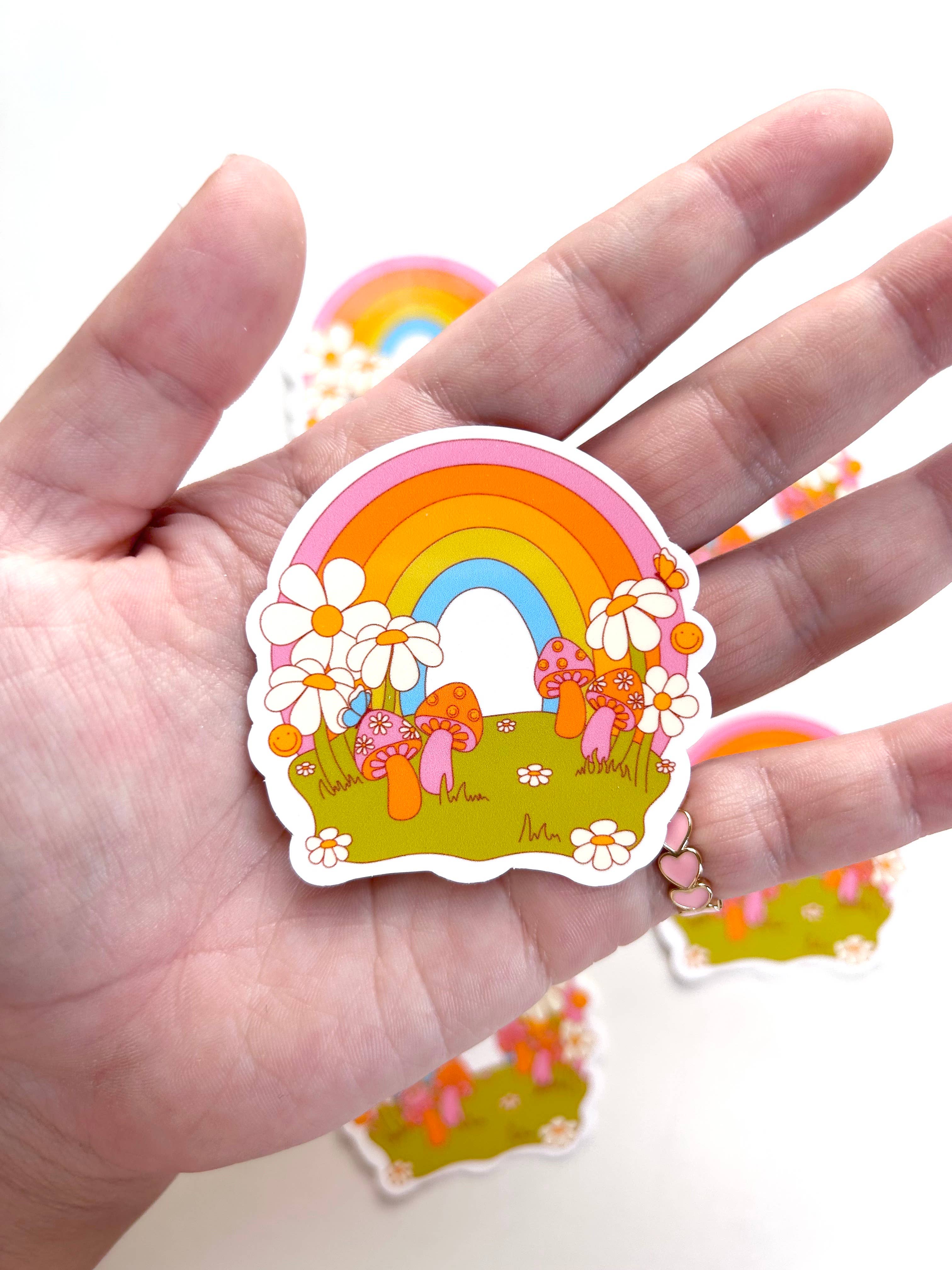 STICKER - RAINBOW MUSHROOM MEADOW BY HAPPYISH BRAND