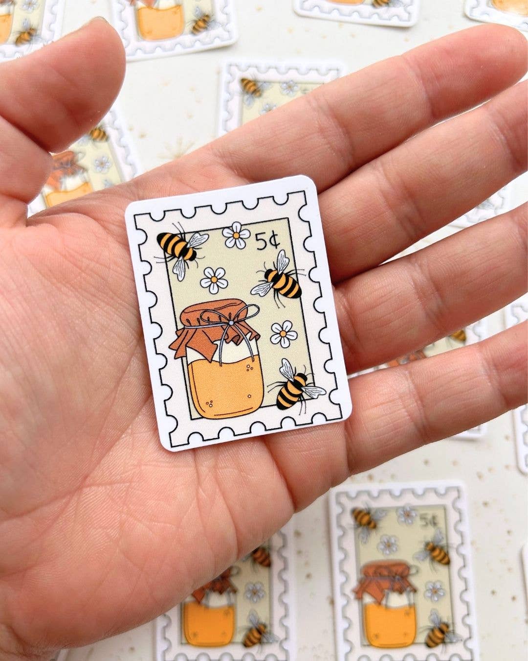 STICKER - HONEY BEE POSTAGE STAMP BY HAPPYISH BRAND